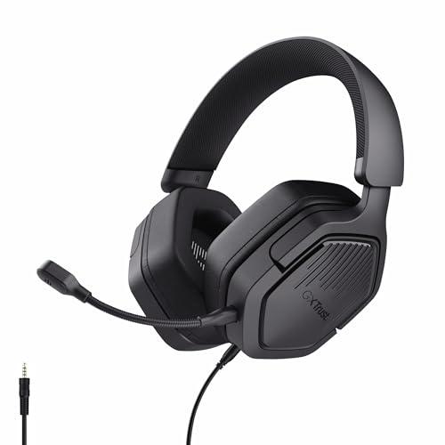 GXTrust 1492 Ravox Cuffie Gaming per PS5 PS4 Switch PC Xbox Mobile, Jack 3.5 mm, Driver da 50 mm, Archetto Imbottito, Cuffie Over Ear con Filo e Microfono Removibile, Nero