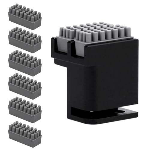 YOFDAL 1 PCS con 6 Spazzole Extra in Silicone, Ugelli Tergicristallo per bambu lab X1/P1 3D, Letto Riscaldato, Spazzole in Silicone Montate, Spazzola per la Pulizia Degli Ugelli