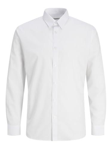 JJ REBEL Jrebgavin Solid Shirt LS Noos Camicia, Bianco, M Uomo