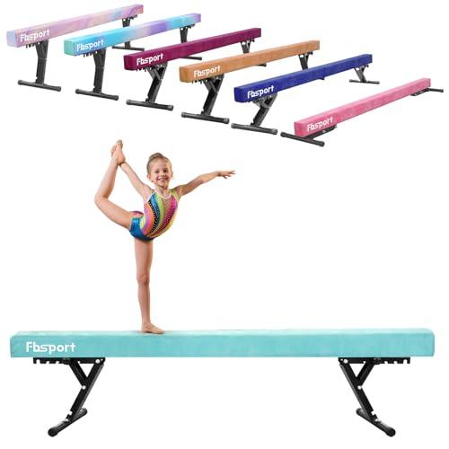 FBSPORT Trave Ginnastica Artistica per casa Regolabile 244CM,5 Altezza regolabiletrave Trave Alta Ginnastica Artistica Fascia da Pavimento Altamente Stabile per Bambini