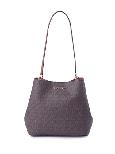 Michael Kors Pratt - Borsa a tracolla con logo, misura media, colore: Marrone, Marrone, Medium, Borsa a tracolla