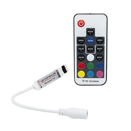 Planetitaly Centralina mini controller dimmer RGB 12V 24V 6A effetti luce colorata per strip strisce LED con telecomando RF