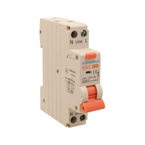 Interruttore Differenziale Magnetotermico 1 Modulo Tipo A, 32A C32, RCBO Slim 1P+N 6kA 30mA 220V, Curva C, Serie PL8HT Professionale