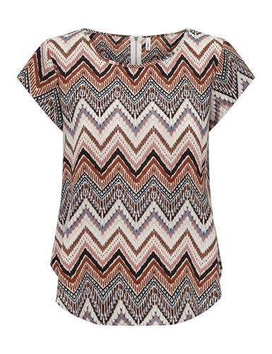 ONLY Onlvic S/S AOP Top Noos Ptm, Top Donna, Cloud Dancer/AOP: Arabian Zigzag, 44 IT