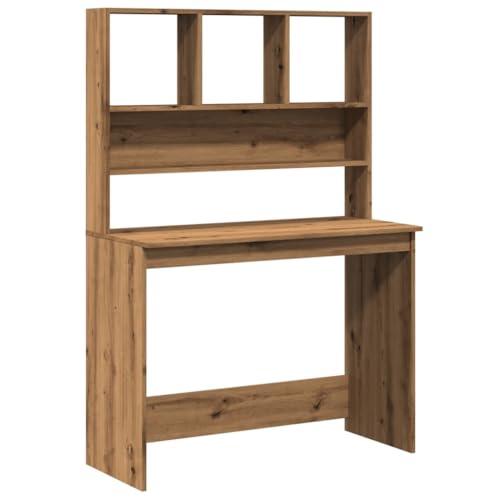 vidaXL Scrivania Mensole Rovere Artigianale 102x45x148 cm Multistrato, scrivania da Computer, scrivania autoportante, scrivania con mensole