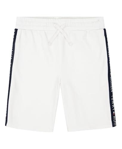 Tommy Hilfiger Pull-on Knit Short, Drawstring Closure Pantaloncini Casual, Tessuto Spugna Bianco Termoincollato, 14-16 Bambino