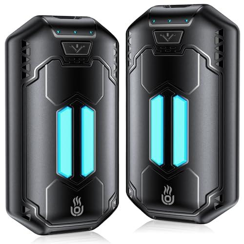 Outjut Scaldamani ricaricabile, scaldamani elettrico staccabile, alimentazione portatile 6000mAh, scaldamani tascabile riutilizzabile, funzione di riscaldamento su due lati