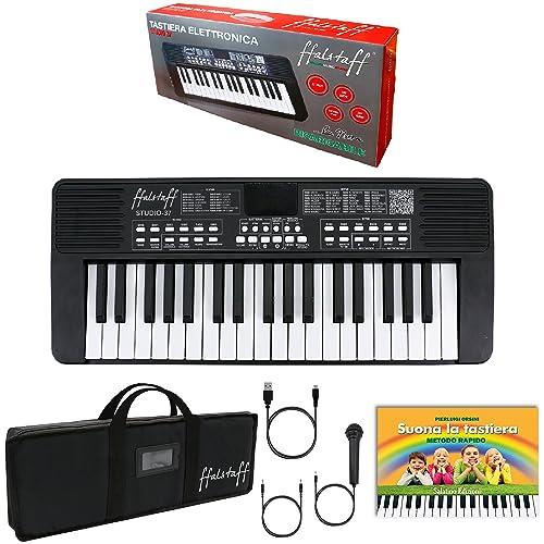 ffalstaff STUDIO-37 Tastiera Elettronica Ricaricabile 37 Tasti per uso Scolastico - Borsa con Imbottitura di 5 mm con Tracolla e E-book 