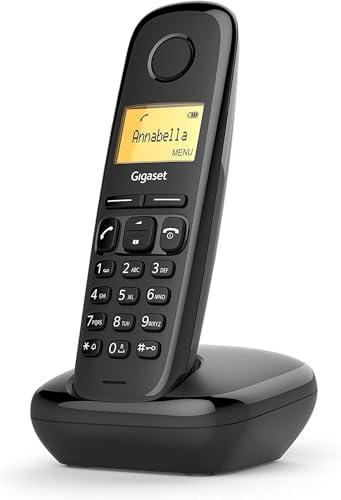 Gigaset A170 SINGLE - Telefono domestico cordless di base con grande display e tecnologia ECO DECT a risparmio energetico - nero