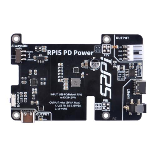 GeeekPi PD Power Expansion Board for Raspberry Pi 5, Enhanced Power Delivery & Automatic Startup for Raspberry Pi 5 4GB/8GB, EP-0225