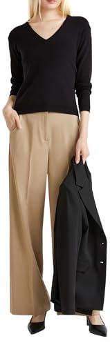 United Colors of Benetton Maglia Scollo V M/L 1091D4625 Maglione, Nero, XX-Small Donna