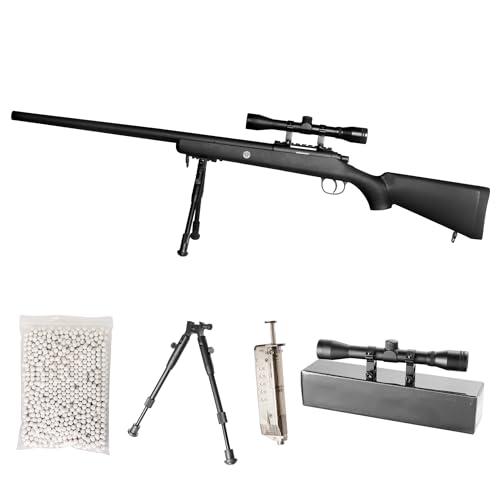 Fucile Sniper Softair M52 Bolt Action a Molla - Kit Professionale con Ottica Regolabile, Bipiede Metallico, 1000 Pallini 6mm e Spingi Pallino - Fucile Aria Compressa Completo potenza 0,9 joule