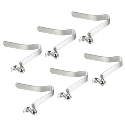 PATIKIL 8x6mm Fermi per Pagaie da Kayak, Confezione da 6 Clip per Asta Tendalino in Acciaio a Forma di V con Pulsante a Molla per Bloccato Tubi Asta per Campeggio