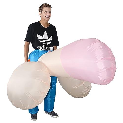 XAMOFAN Costume gonfiabile per adulti, divertente, per festa di addio al celibato, Halloween, beige