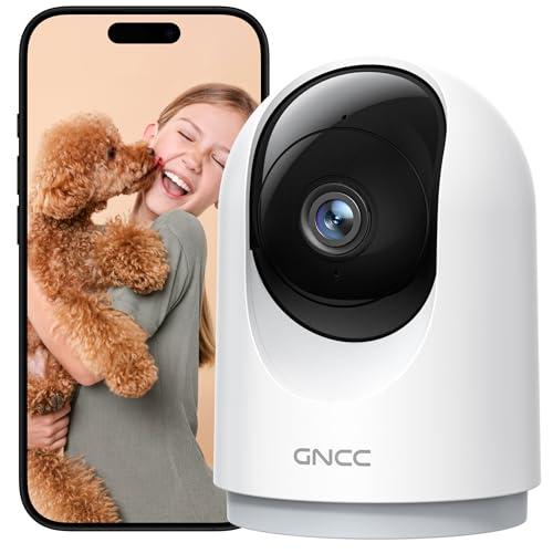 GNCC Telecamera WiFi Interno 2K con notifica Immediata e Rilevamento del Movimento Videocamera Sorveglianza Interno Wifi con Audio Bidirezionale, Rotazione a 360°, Compatibile con Alexa(2,4GHz Wi-Fi)