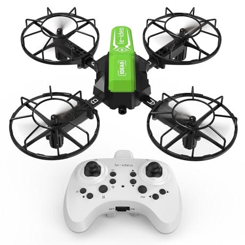 LE-IDEA Assemblato Drone con Modello da Competizione, RC Quadcopter con 3 Modalità di Velocità Modalità Headless, Mini Drone con Protezione delle Eliche 2 batterie, Velivolo Didattico per Principianti