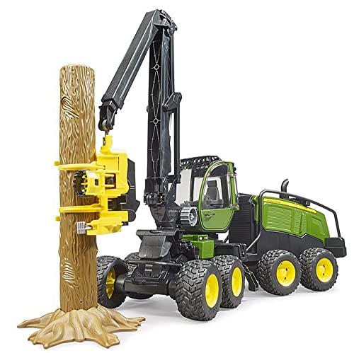 bruder 02135 - Mietitrice John Deere 1270G con 1 tronco, trattore, trasportatore di legname, giocattolo