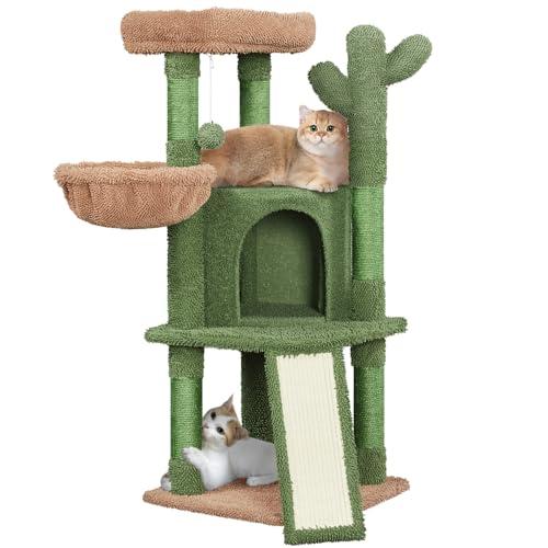 Yaheetech Albero Tiragraffi per Gatti a Forma di Cactus in Truciolato e Corda di Sisal 42,5 cm × 42,5 cm × 106,5 cm