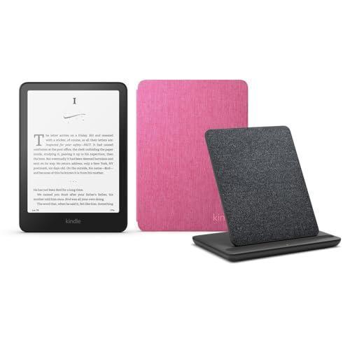 Kindle Paperwhite Signature Edition (versione 2024) da 32 GB senza pubblicità, una copertura in tessuto Amazon e un dock di ricarica wireless Made for Amazon