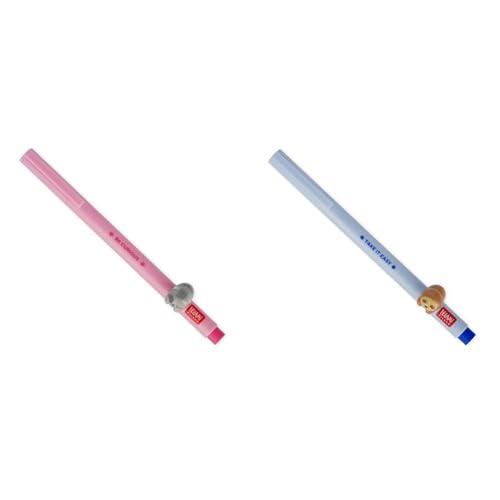 Legami - Penna Gel con Animaletto decorativo, Evita il rotolamento, Inchiostro Rosa & Penna Gel con Animaletto decorativo, Evita il rotolamento, Inchiostro Blu