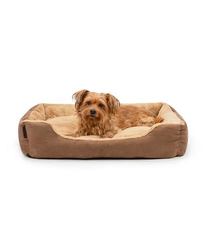 lionto Letto per Cani Cuscino per Cani Divano per Cani con Cuscini, (L) 75x60 cm Beige/Marrone