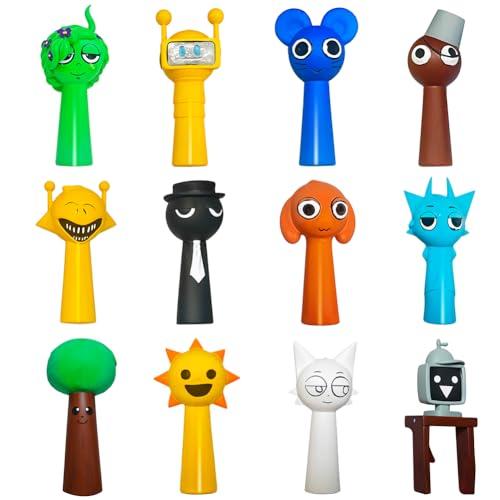 Kouipoie Sprunki Action Figures,Set Da 12 Giocattoli Colorati Per Bambini, Sicuri E Resistenti,Perfetti Come Regali Di Natale Per Ragazzi E Ragazze Appassionati Di Giochi.