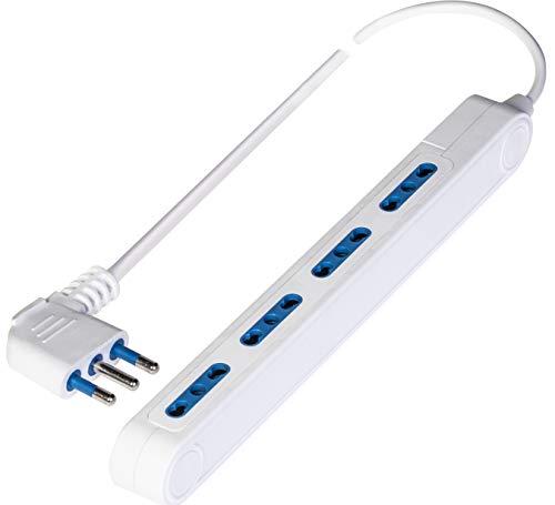 Presa Multipla SPAZIOZERO con 4 prese bivalenti 1,5 m cavo Bianca