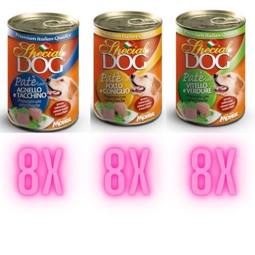 MONGE SPECIAL DOG PATÉ 24 PEZZI DA 400 GR. CANE ADULTO - CIBO PER CANI - (Gusto, 8X)