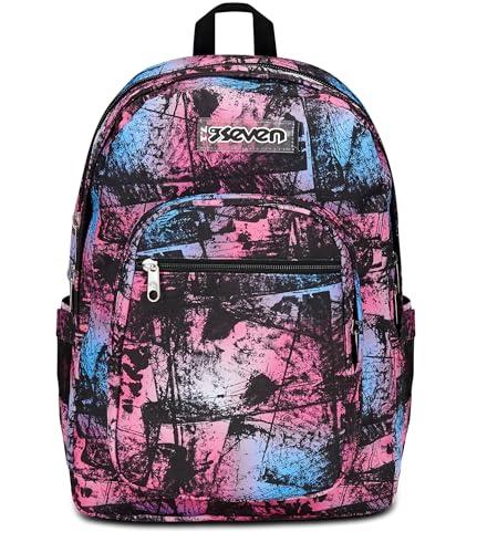 Seven Zaino Scuola Freethink, Viola Fucsia, Girl, Zaino Doppio Scomparto Con Supporto USB, Tasca Porta PC o Tablet e Tasca Porta Borraccia, Zaino Medie e Superiori, Bambina Ragazza