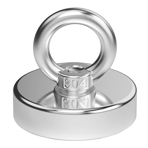 Magnetpro potente magnete al neodimio recentemente aggiornato con forza di 200 kg, potenti magneti da 60 mm di diametro perfetti per l'industria e la scienza, la pesca magnetica