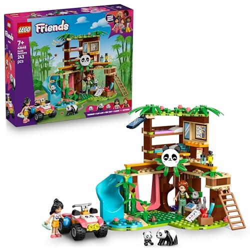 LEGO Friends Il Santuario dei Panda Giocattolo per la Cura degli Animali con Casa sull'Albero, Veicolo ATV, 2 Mini Bamboline e 3 Panda - Giochi Creativi per Bambine da 7 Anni in su - 42648