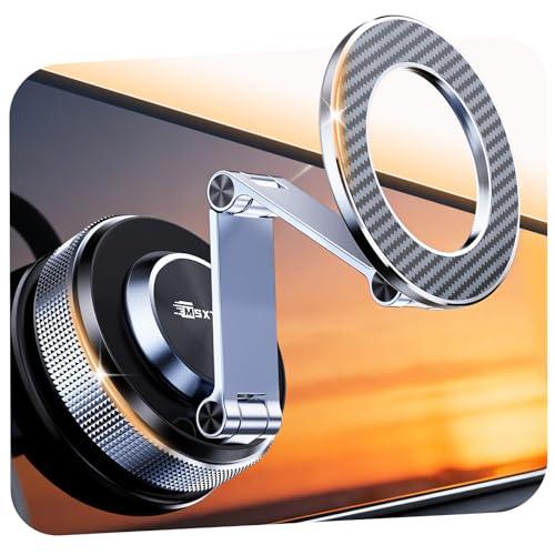 MSXTTLY Porta Cellulare Auto – Vmag S3 Supporto Magnetico a Vuoto con Magneti Potenti e Braccio Doppio in Lega, Compatibile con iPhone 17 Pro Max, iPhone 16 Pro Max–12 e Android (Anello Magnetico)