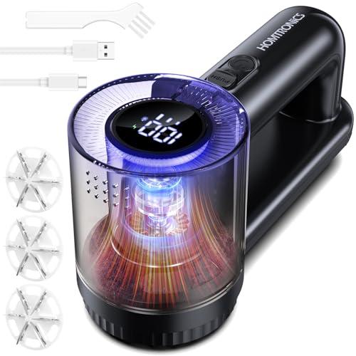 Levapelucchi Elettrico, [Ricarica USB]Homtronics Levapelucchi Ricaricabile, 3 Livelli di Potenza Regolabili, Togli Pelucchi Elettrico con 3 Lame per Abbigliamento, Lana, Maglioni, Tessuti