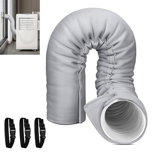 Manicotto isolante portatile per tubo AC, copertura isolata per condizionatori d'aria, adatto per tubi di scarico di diametro 12,7 cm e 15 cm, facile installazione con 3 cinghie regolabili con fibbia,