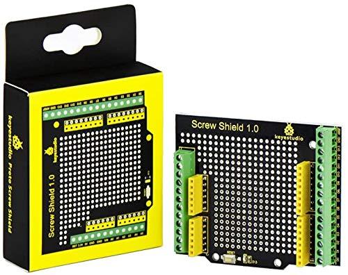 KEYESTUDIO UNO Studio Proto Screw Shield Assembled Bindingpost Proto Shield Terminal Prototype Board for Arduino Controller UN0 R4 R3 Board