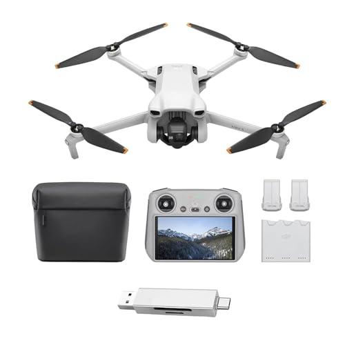 DJI Mini 3 Fly More Combo Bundle(con DJI RC) – Mini Drone con Fotocamera Pieghevole e Leggero con Video in 4K HDR, Autonomia di 38 Minuti (Lettore di schede)