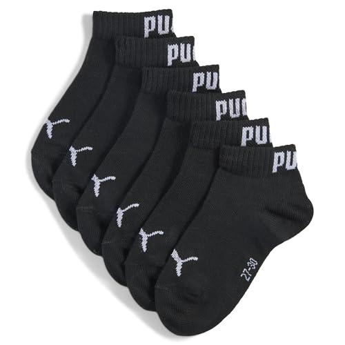 PUMA Quarter 3p, Calzini Unisex - Bambini e ragazzi, Black - New, 35-38