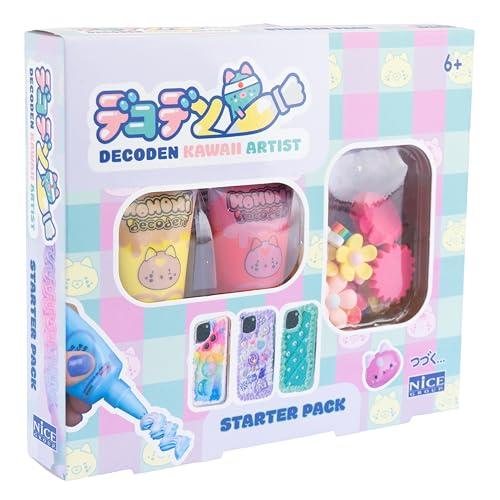 MOMOMI DECODEN Starter Pack, 1 Kit di Decorazione per Cover con Crema Sintetica e Charms