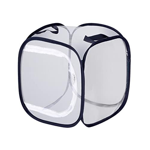 QIODAZOO Terrari per Insetti, Gabbia per Habitat Farfalla di Mesh Pieghevole Trasparente, Casetta per Farfalle Gabbia di Pianta Allevamento Piantine, 30 x 30 x 30 cm