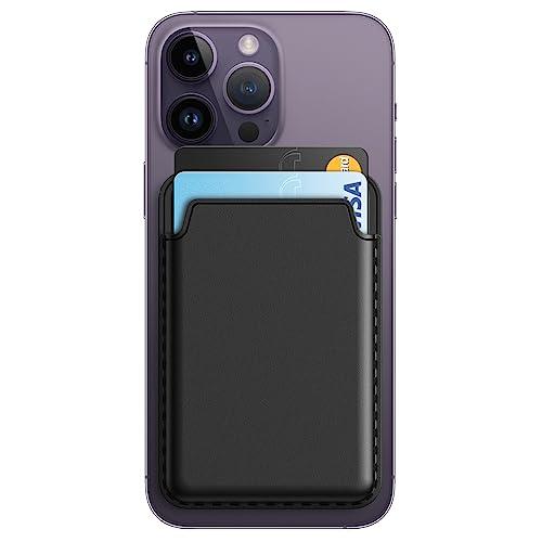 JETech Portafoglio Magnetico Compatibile con MagSafe per iPhone 17/Air/16/15/14/13/12 Serie, per Pixel 10 Serie, Porta Carte in PU, Memorizza 1-2 Carte (Nero)