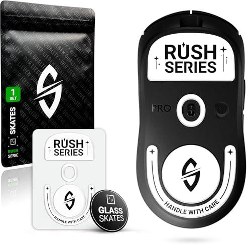 SensoryBoost Set di piedini in vetro Rush per Logitech G PRO X Superlight 2 - Ultra veloce e delicato, lucidato, bordi arrotondati, enorme durata - Piedini di ricambio per mouse, pattini - Accessori p