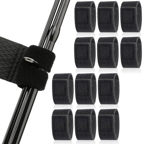 Bikasun 12 Pezzi Cinghie per Canna da Pesca, Cintura per Canna da Pesca Elastica, Fascette Elastiche per Canne da Pesca, per Il Fissaggio della Canna da Pesca, Nero