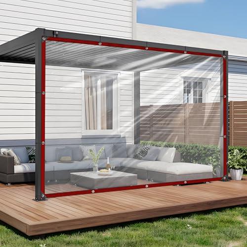 Telone trasparent, impermeabile, con occhielli, trasparente, trasparente, per parapioggia, balcone, esterno carport