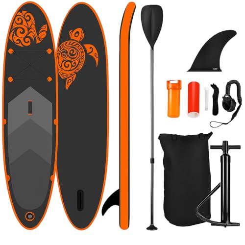 NEMAXX® Tavola SUP 320×78×15 cm – fino a 140 kg – Set tavola da paddle gonfiabile con borsa, pagaia, pinna, pompa e kit di riparazione – PB320 II