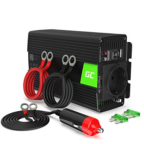 Green Cell® 500W/1000W 12V 220V/230V Onda Modificata Inverter Invertitore di Tensione Fotovoltaico DC AC per Camper Auto Convertitore di Potenza, Trasformatore sinusoidale modificata Porta USB