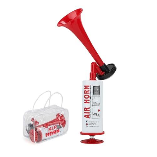 Supaway Corno da Stadio Air Horn Clacson da Calcio Tromba d'Aria Portatile Tromba dell'orso Handheld Air Pump Horn per Sicurezza Marittima, Campeggio, Eventi Sportivi, Compleanni celebrazioni, Rosso