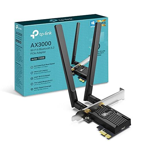 TP-Link Archer TX55E - Scheda Wi-Fi PCI Express Wi-Fi 6 (AX3000), Bluetooth 5.2 PCIe, Scheda Wifi Pc Fisso, 75% Di Latenza In Meno, Supporta Windows 10/11