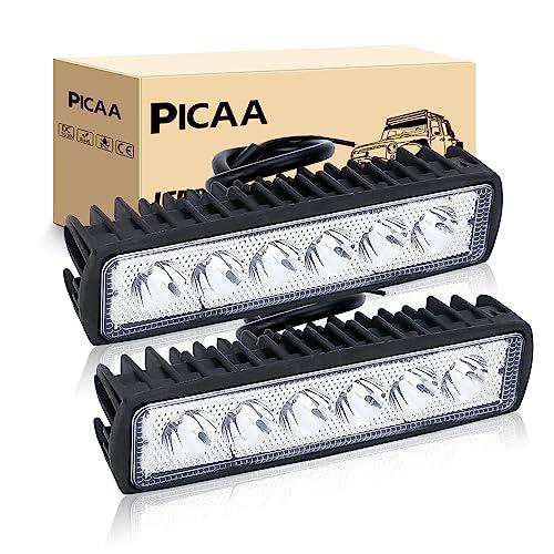 PICAA 2pcs Faro da Lavoro LED 18W Mini 6 Pollici Spot Light per Auto, Off Road per Fuoristrada Guida Fendinebbia, per Barca Luci di Guida Faro, per SUV Lampada Trattore