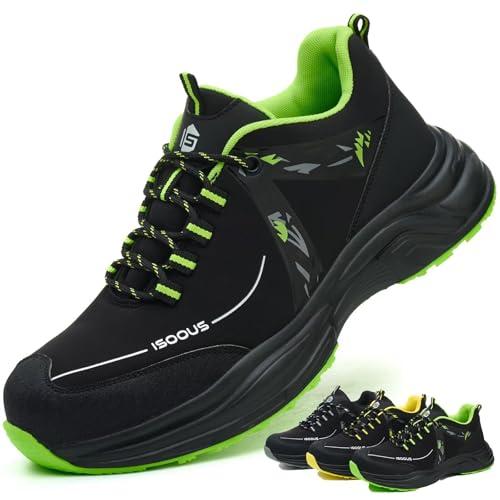 Scarpe Antinfortunistiche Uomo Donna Scarpe da Lavoro Leggere Scarpe da Cantiere Antiscivolo Traspiranti Verde 43