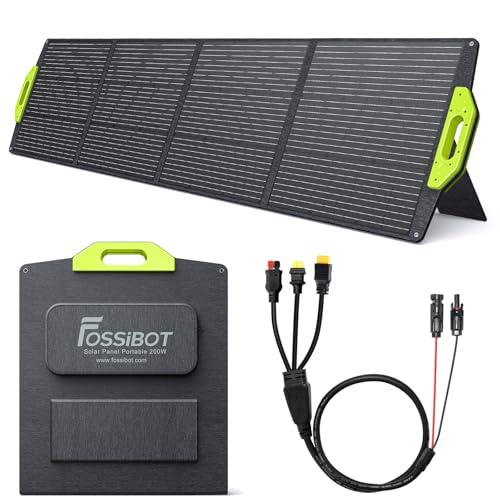 FOSSiBOT 200W Pannello Solare Portatile SP200, Pannello Solare Pieghevole per Centrale Elettrica F800/F1200/F2400/F3600/F3600 PRO, IP67, Alta Conversione 23,4%, Adatto per Roulotte, Campeggio, Balconi